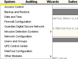 system menu